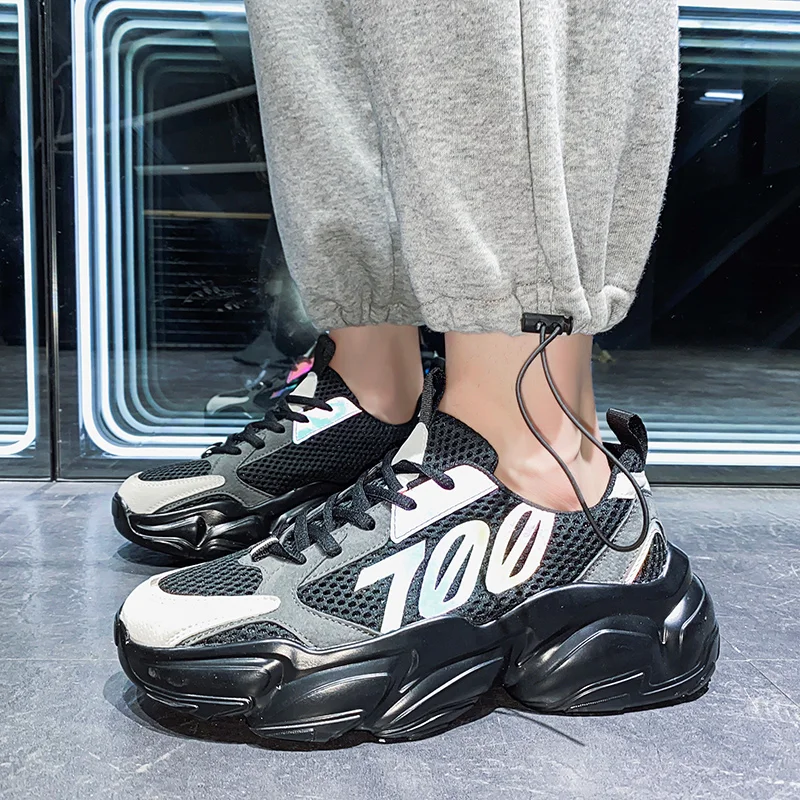 

MenAndWomenLncreaseLace-upComfortableCasualShoes Outdoor LightweightNon-slipSneakersFashionBreathableMeshRunningShoes