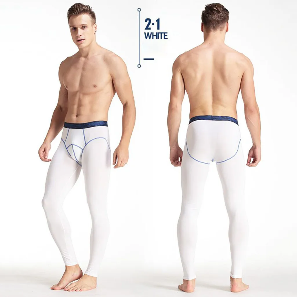 Мужские леггинсы сексуальные тянущиеся дышащие термо-разделительные тонкие