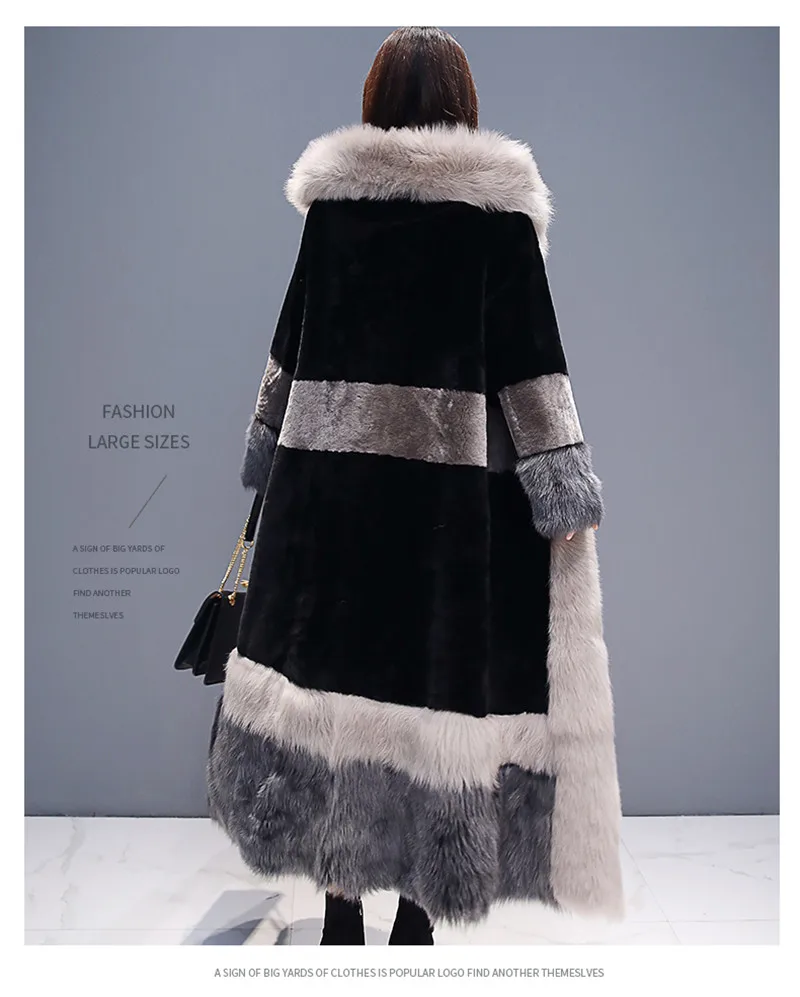 Женское длинное зимнее пальто большого размера русское бархатное утепленное
