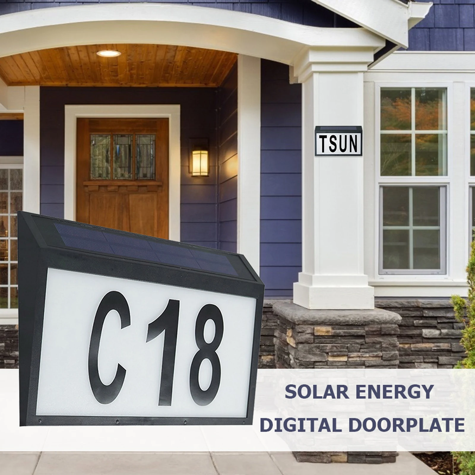 

Waterproof Solar Address Sign LED House Number Fence Light Up Address Name