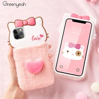 pink cartoon phone cases for iphone 11 pro back covr for iphone 11 pro max 11 case plush shell for iphone x xs xs max shockproof