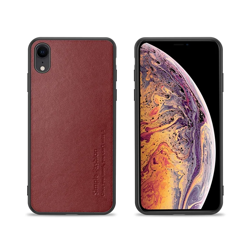Для iPhone X Xr Xs 11 Pro Max Роскошный чехол из натуральной кожи для iPhone 7 8 Plus анти-осенняя крышка - Цвет: Red