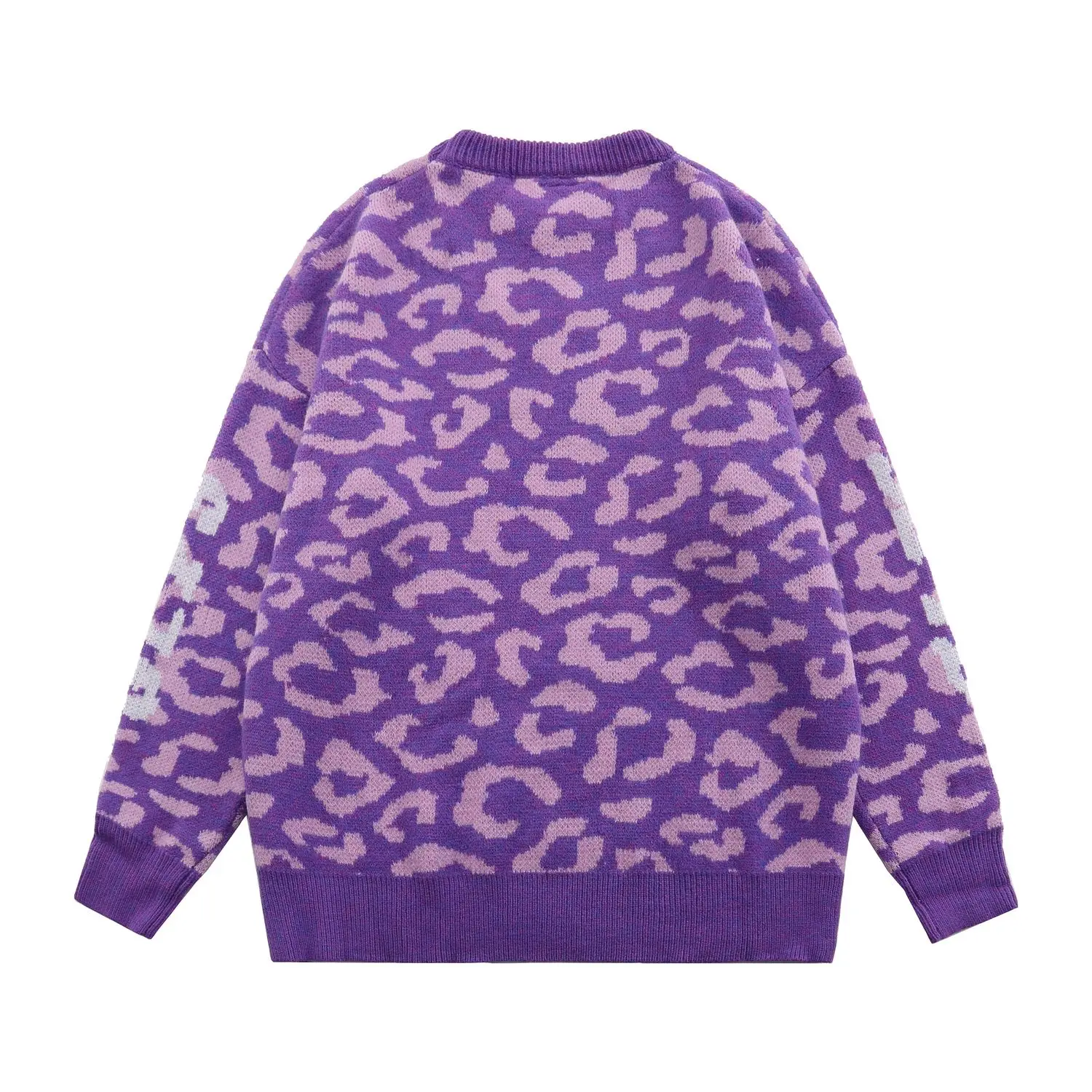 Мужской вязаный свитер на осень и зиму с длинным рукавом принтом плотные розовые