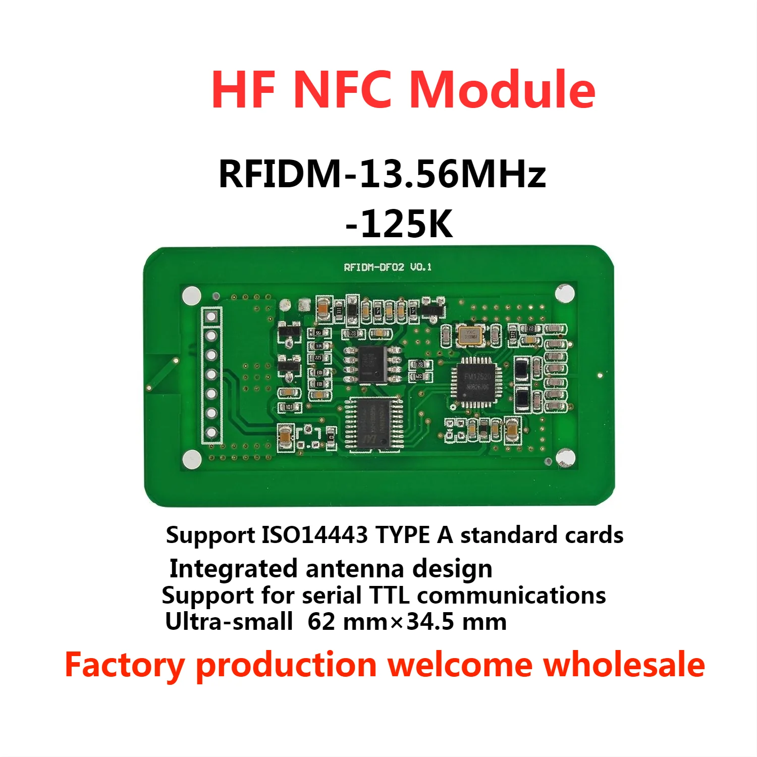 Модуль чтения и записи RFID использует бесконтактную двойную RFTechnology 125k 13 56 МГц |