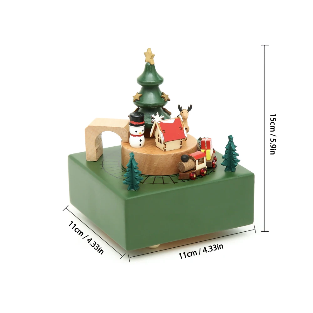 

Wood Christmas Music Box Gift Lightweight And Durable Suitable For Friend Children Birthday Elegant Gift Decorations Music Box