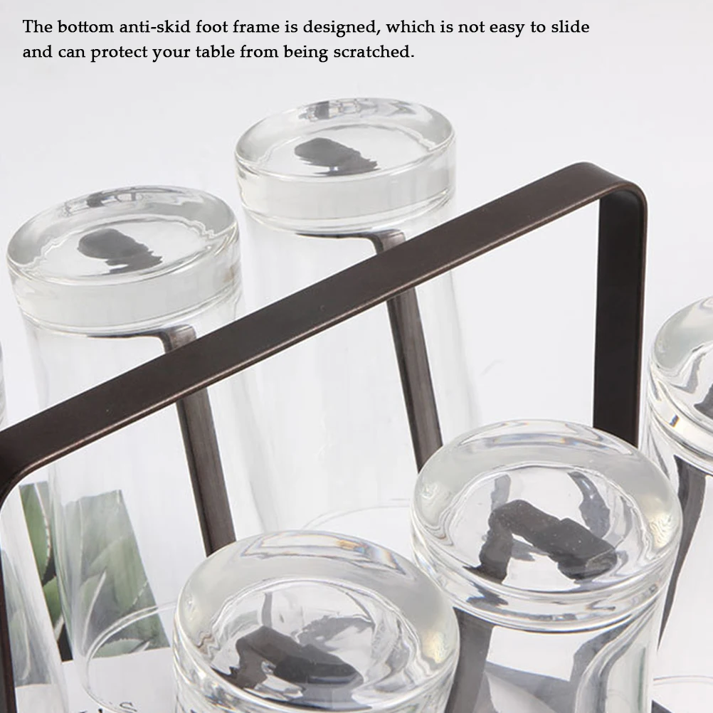 2019 железная стойка для 6 чашек стеклянная кружка дома кухни бара дерева посуды