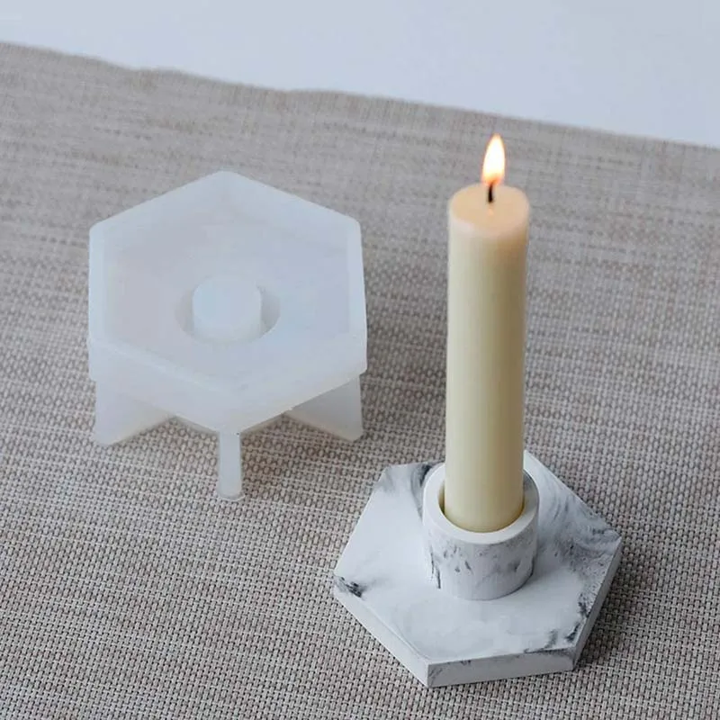 

Silicone Molds for Epoxy Resin Form for Candles Hexagonal Candlestick Making Molds DIY Crafts Supplies 1pc