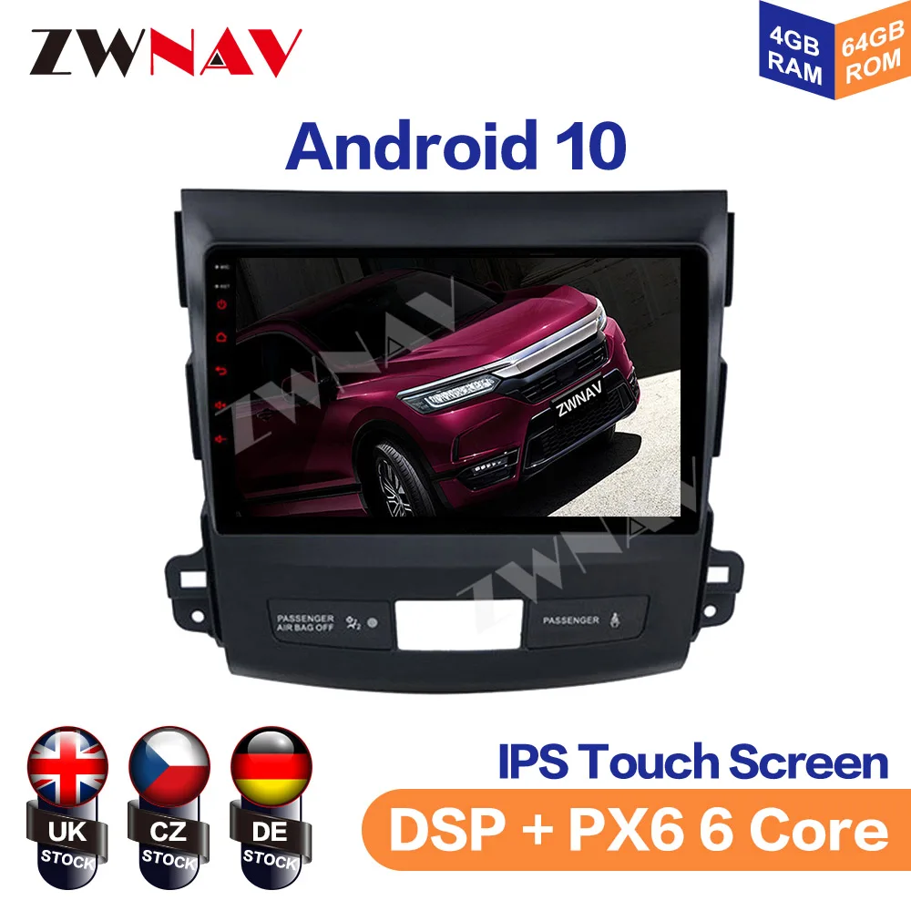 DSP Android 10 0 автомобильный проигрыватель с радио и GPS Navi для Mitsubishi Outlander 2007 2012 K3 K5 K6 4G