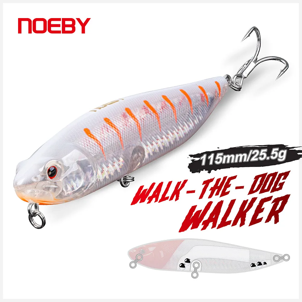 

Noeby Wobblers Fishing Lures 115mm 25.5g Floating Walker Hard Bait Artificial Pencil Lure Tackle for Sea Bass Pike Fishing Lure