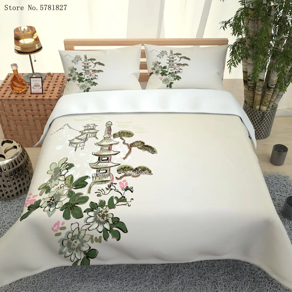 Комплект постельного белья в китайском стиле 2/3 шт. | Дом и сад