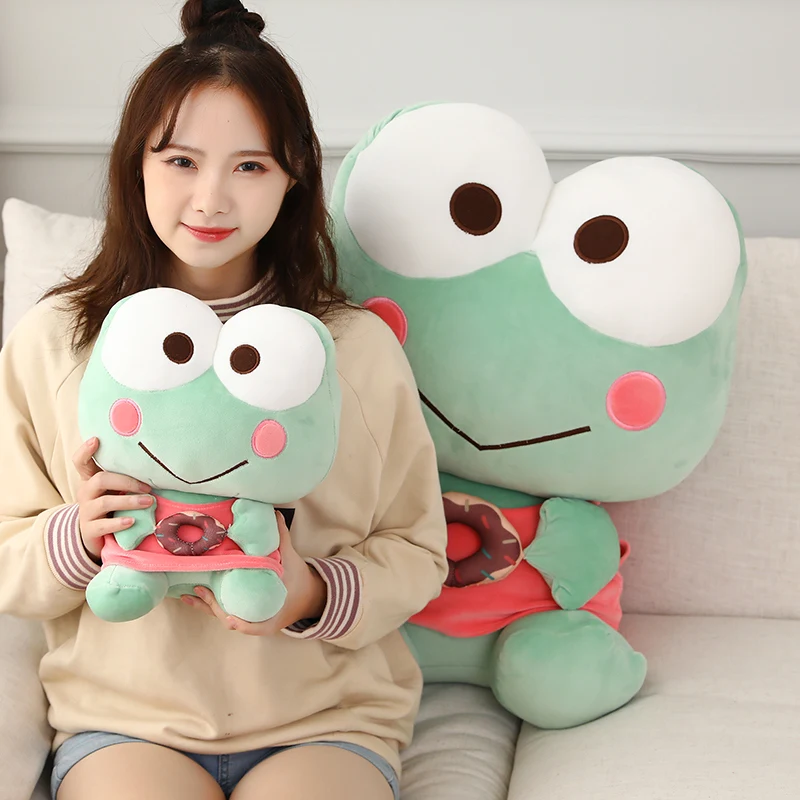 New Style 35-60CM Cute Donuts Frog Plush Toys Stuffed Down Cotton Pillow Kids Kawaii Smile Dolls For Children Birthday Gift