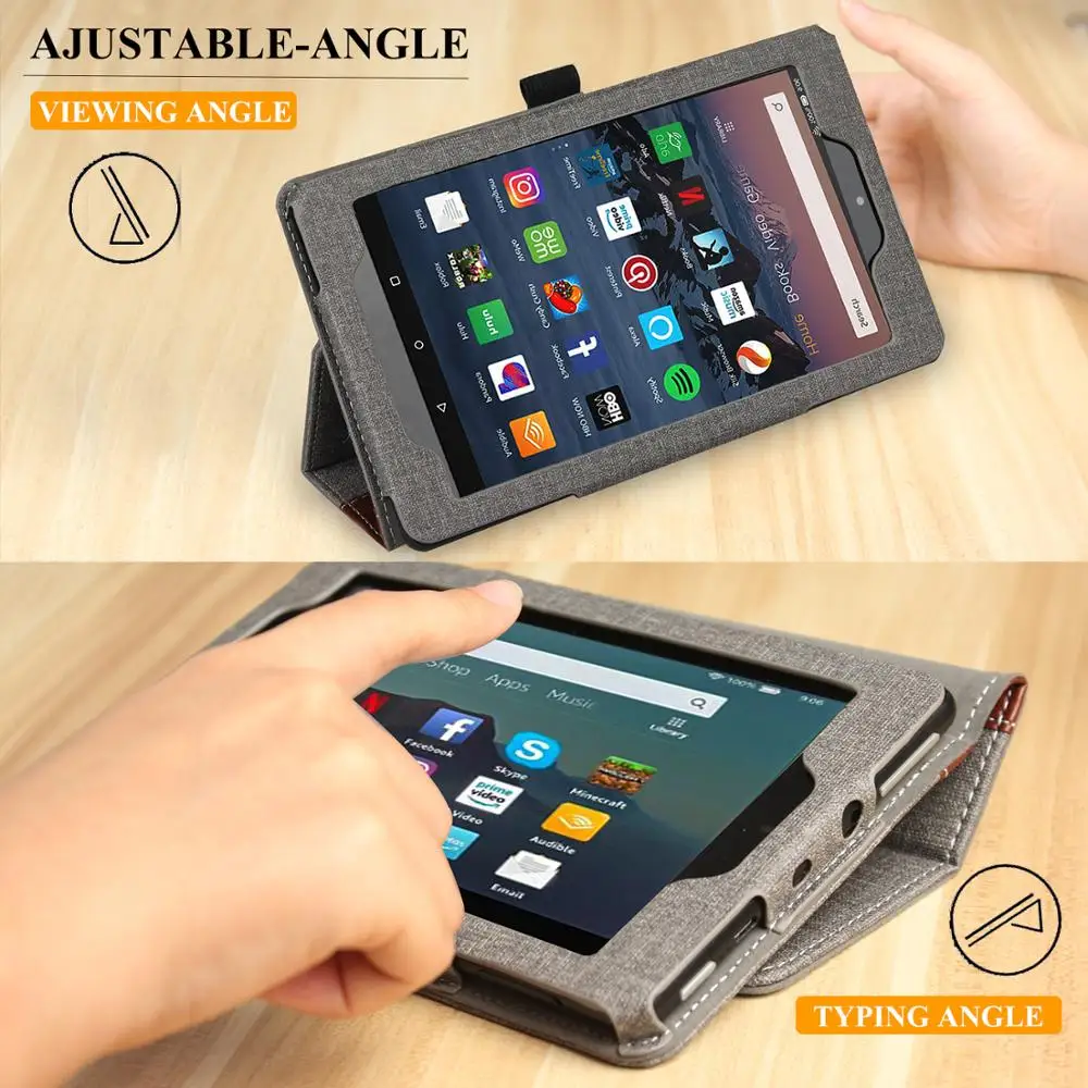 

Wessleco for Kindle Fire HD 10 Tablet ( 9th Generation) Tablet Case Smart Flip PU Leather Stand Cover