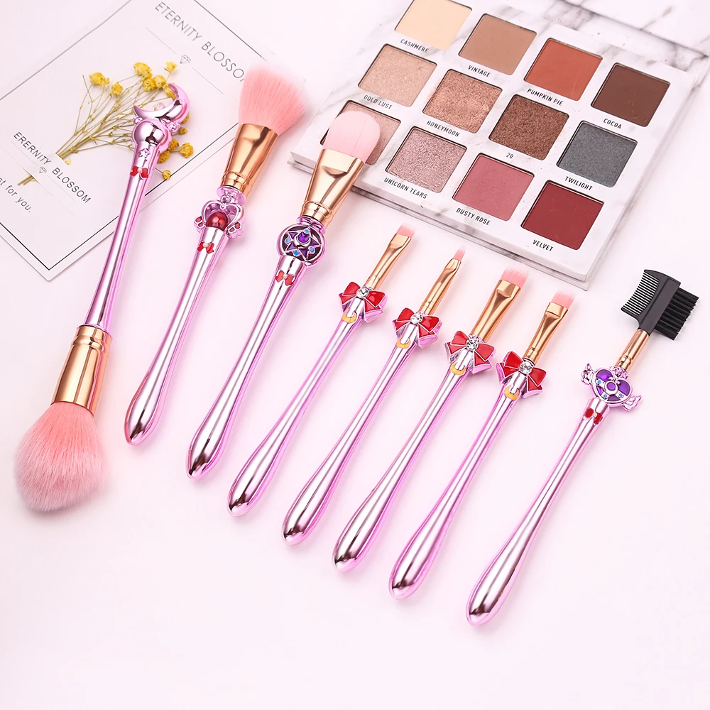 Очаровательный фиолетовый набор кистей для макияжа косметическая пудра тени век