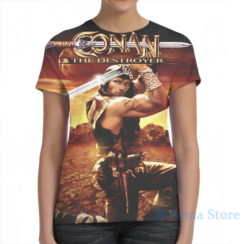 Постер CONAN THE DESTROYER 1984 Мужская футболка для женщин модная с принтом по всей длине