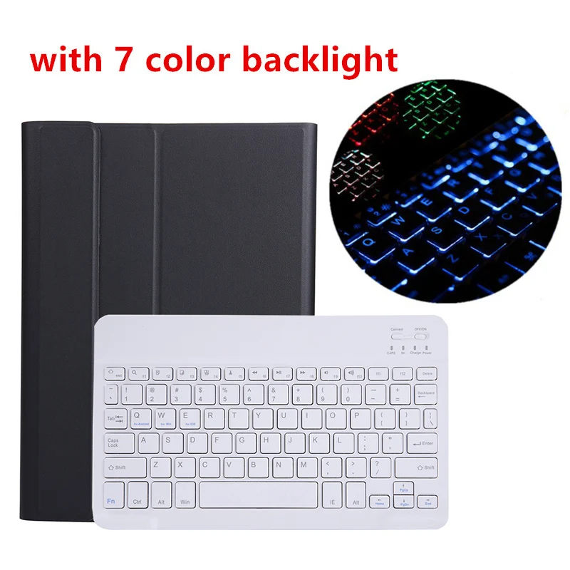 Black-W-Backlight Тонкий чехол для клавиатуры huawei Mediapad M6 10,8 Bluetooth клавиатура для huawei M6 10,8 дюймов VRD-L09 смарт-чехол для планшета - Color: Black-W-Backlight