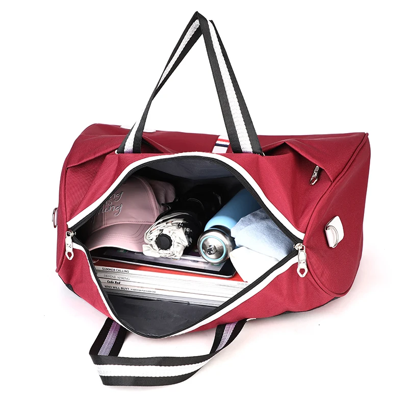 Large Capacity Women Travel Bag Waterproof Stripe Weekend Overnight Duffle Bags Female Hand Luggage Big Bag Packing Cubes