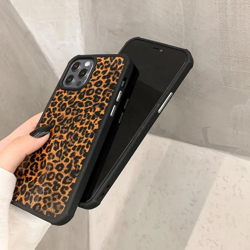 Ottwn Leopard Print Milk Cow Zebra Stripe Phone Case For iPhone 12 Pro Max 11 Pro Max X XR XS Max 7 8 Plus SE 2020 Hard PC Cover