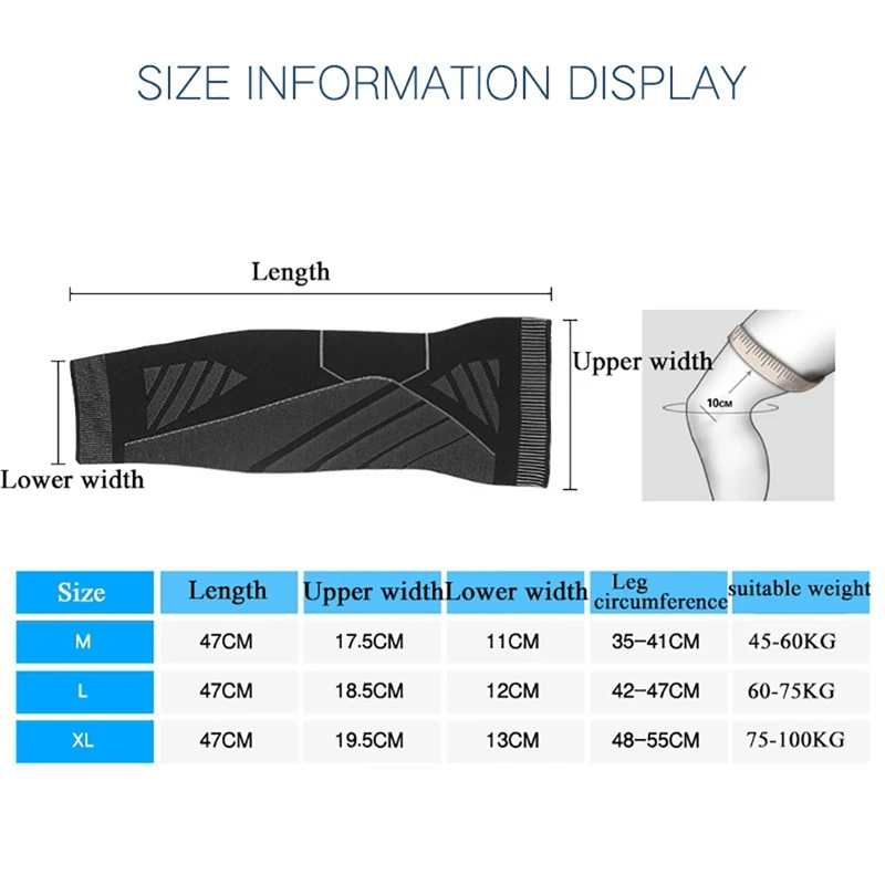 Длинный наколенник нескользящий дышащий трикотажный протектор для поддержки