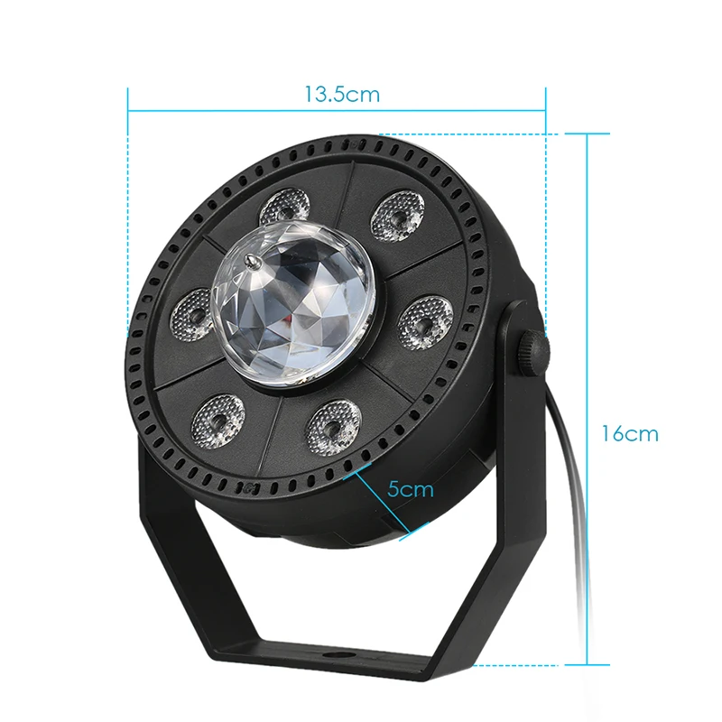 LED Mini Magic Ball stage Lights Auto Rotating Sound RGB 3IN1 disco party plastic par Light | Panel