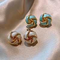 2022 new french elegant retro temperament classic earrings for women ball of yarn earrings geometric twist earring jewelry gift