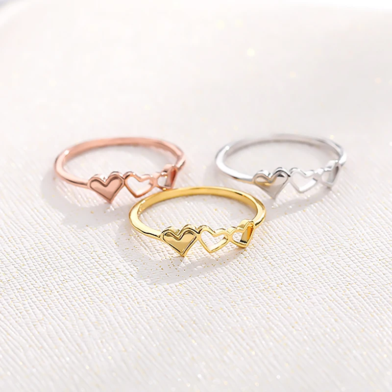 Виды колец в форме сердца для женщин минималистичное любовное кольцо женская