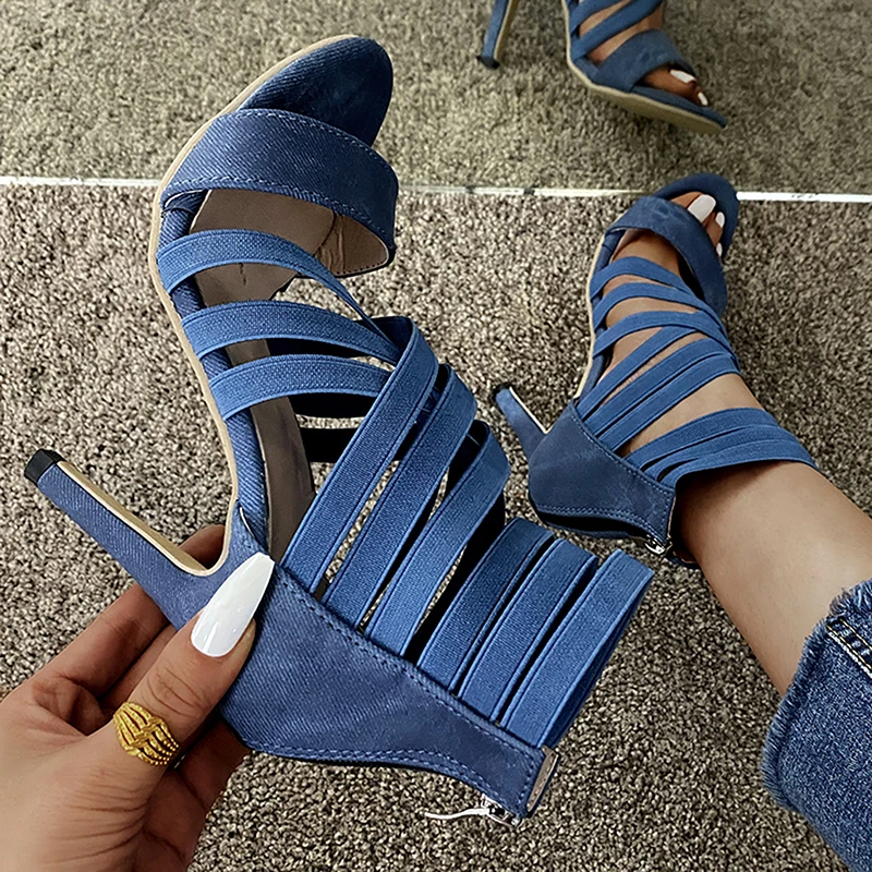 High Heel Sandal for Women Female Shoe Buckle Summer High-heeled Girls Comfort New Fashion Stiletto Strap Peep Toe Open
