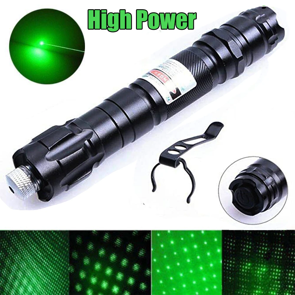 

High Power green Laser Pointer 5MW Red Dot Lazer Light Pen Powerful Laser Hunting 2 in 1Detachable Charger and 18650 battery