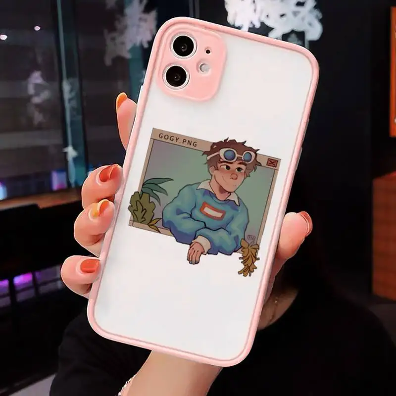 

dream smp Phone Case For iPhone 12 11 Mini Pro XR XS Max 7 8 Plus X Matte transparent Pink Back Cover
