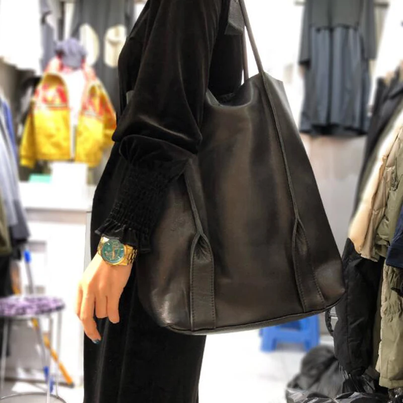 Сумка на плечо женская из натуральной воловьей кожи винтажный тоут повседневный