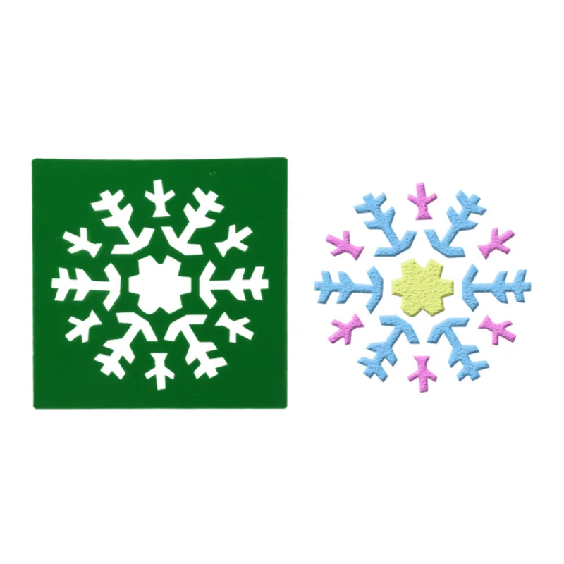 

2pc Cute Big Snowflake Painting Template Hand-painted Inkjet DIY Scrapbooking Stamp Coloring Embossing Stencil Decor Reusable