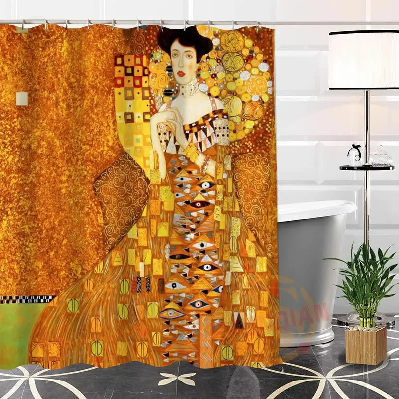 

Unique Klimt Famous Paintings Fabric Modern Bathroom Curtain