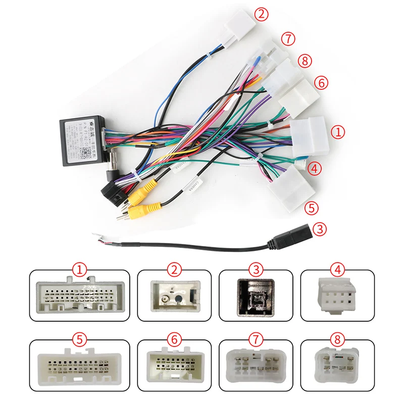 vtopek car 16 pin android wire harness power cable adapter for toyota corollacamryrav4 with canbus free global shipping