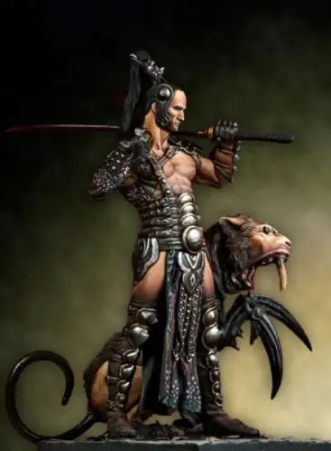 1/32 Resin Model Building Kit Figure warrior and hound | Игрушки и хобби