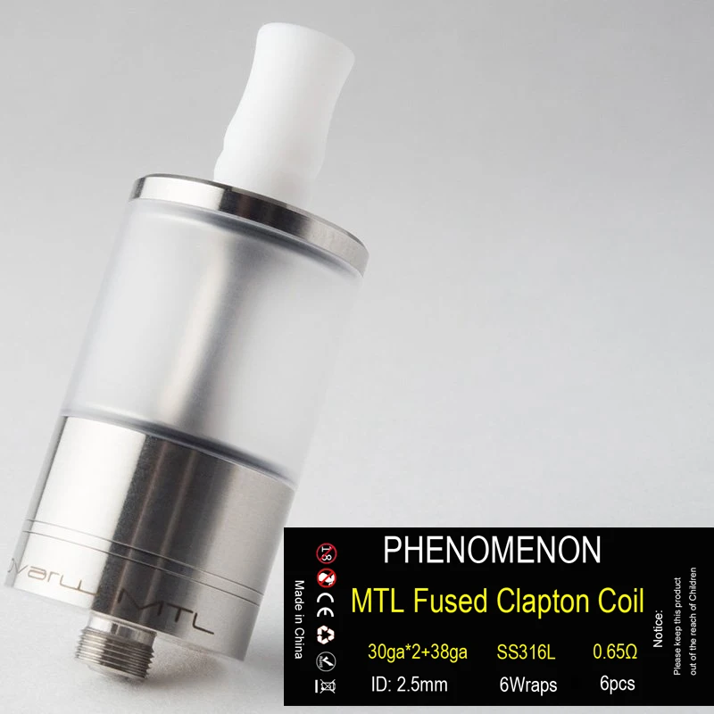 Нержавеющая сталь DIY RTA Dvarw MTL RTA rebuildable танк распылитель с AFC воздушный поток вставка 510 совместимый тефлоновый капельный наконечник - Цвет: Dvarw SS316 0.65ohm