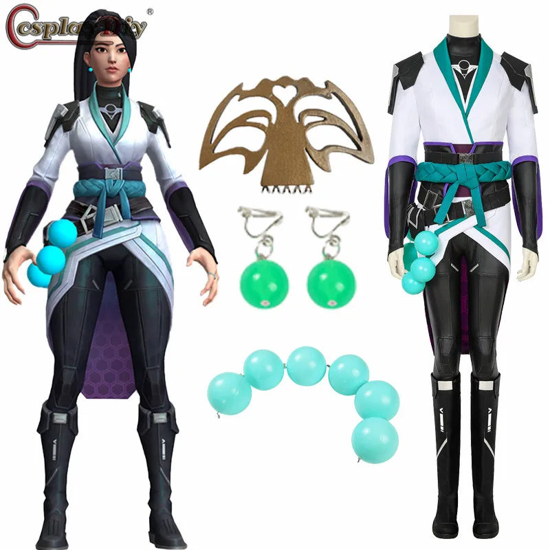 

Косплей diy валорант шалфей Косплей Костюм Хэллоуин Карнавальная форма на заказ для взрослых мужчин женщин мужчин