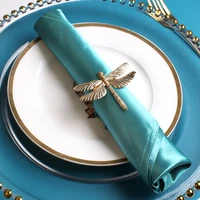 10pcs nordic style wedding high grade dumb gold dragonfly napkin buckle napkin ring