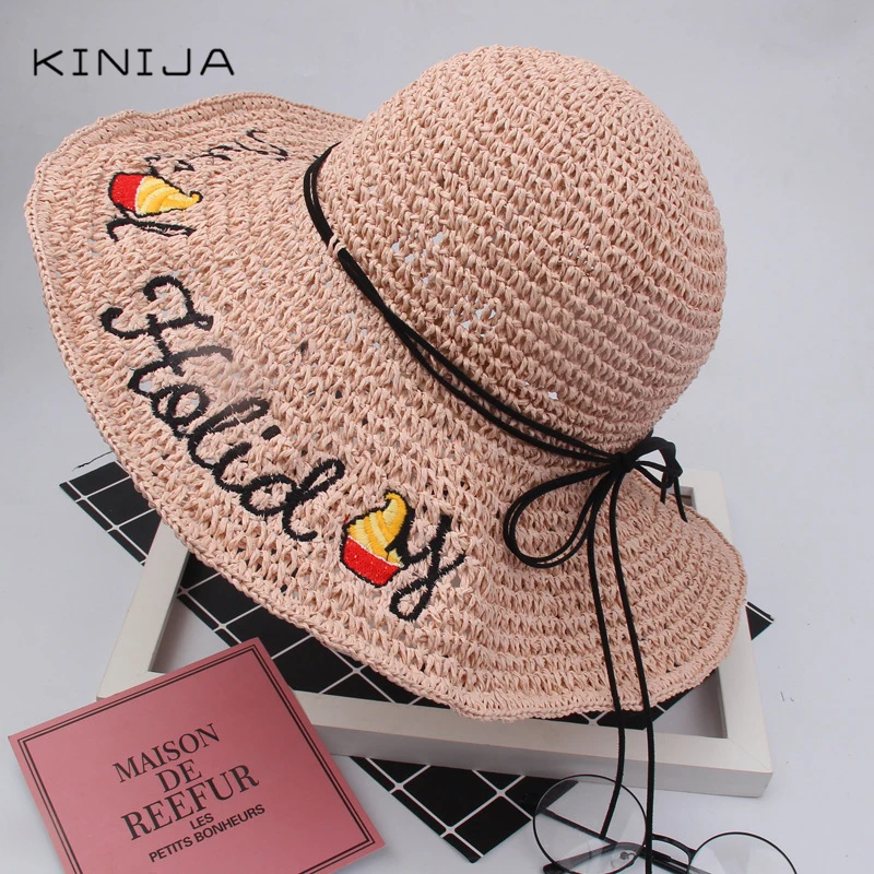 Летняя Женская Складная соломенная шляпа Lafite праздничная пляжная кепка в