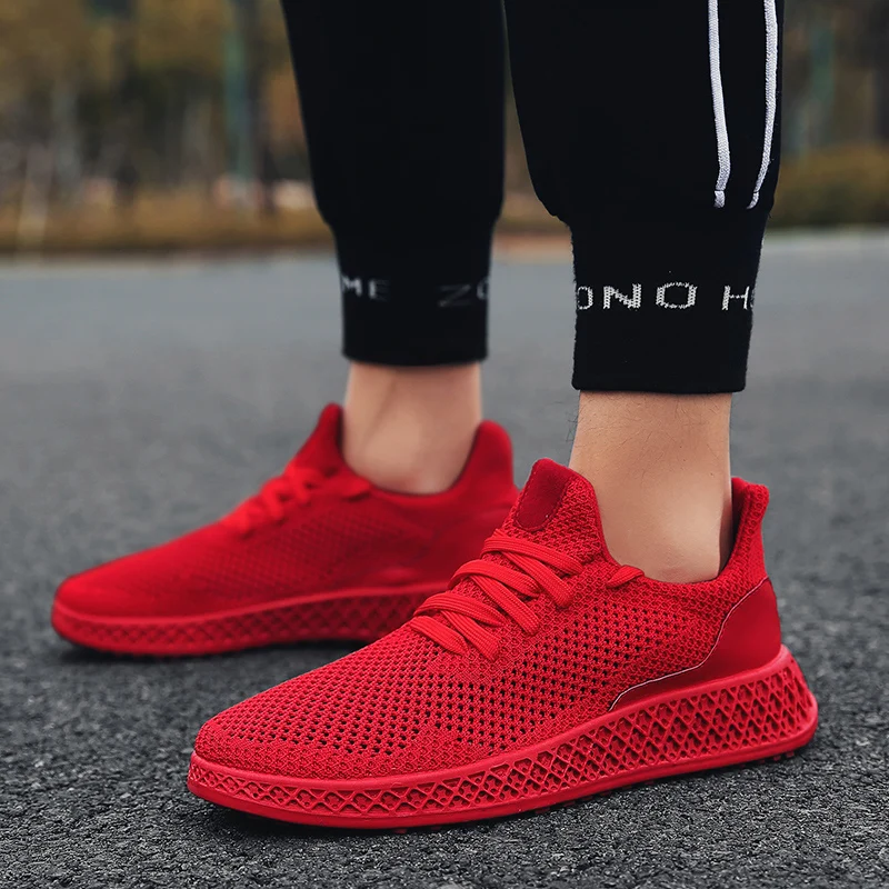 Летняя мужская беговая Обувь с принтом 4D уличная дышащая обувь кроссовки из