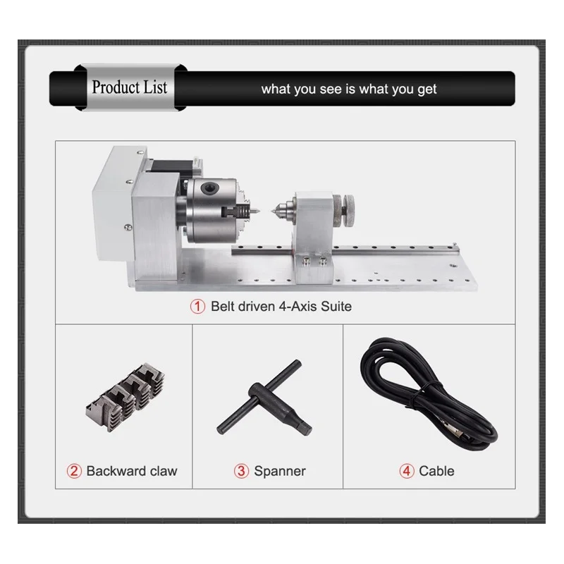 

LY Cnc Router Milling and Drilling Machine Parts Rotary Axis CNC Machine Mini Lathe Slide Rail 4th Axis Rotation Axis