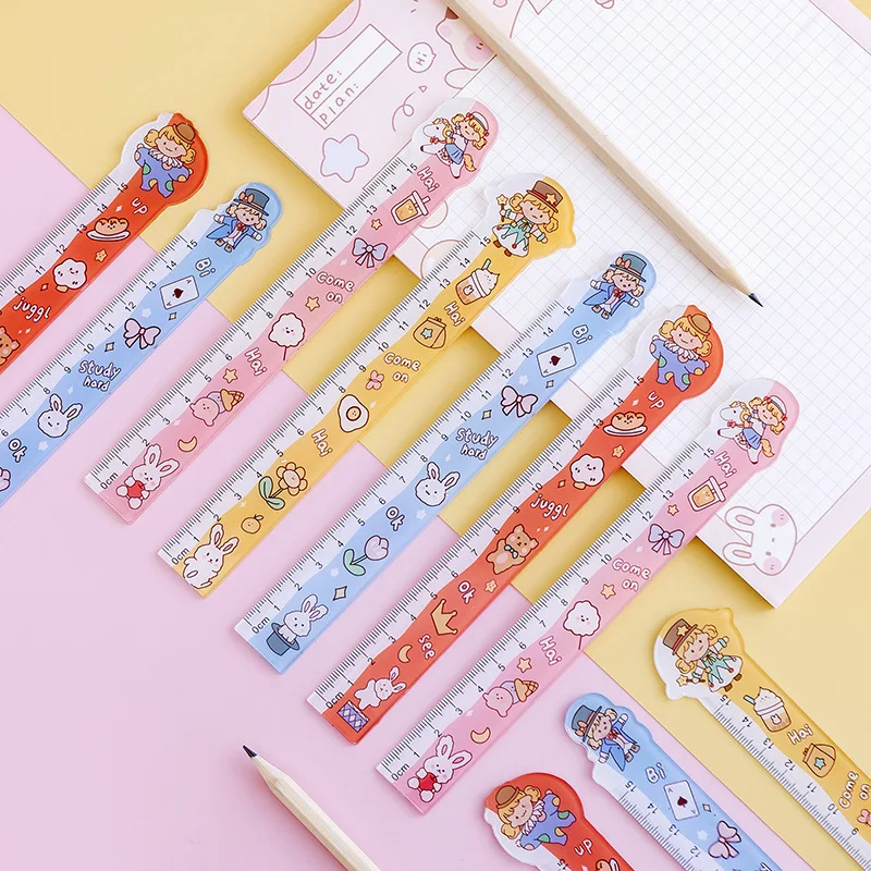 20 cm Cute girl astronaut Ruler Multifunction DIY Drawing Tools Student Rulers School Office Supplies Escolar 1pc random | Канцтовары