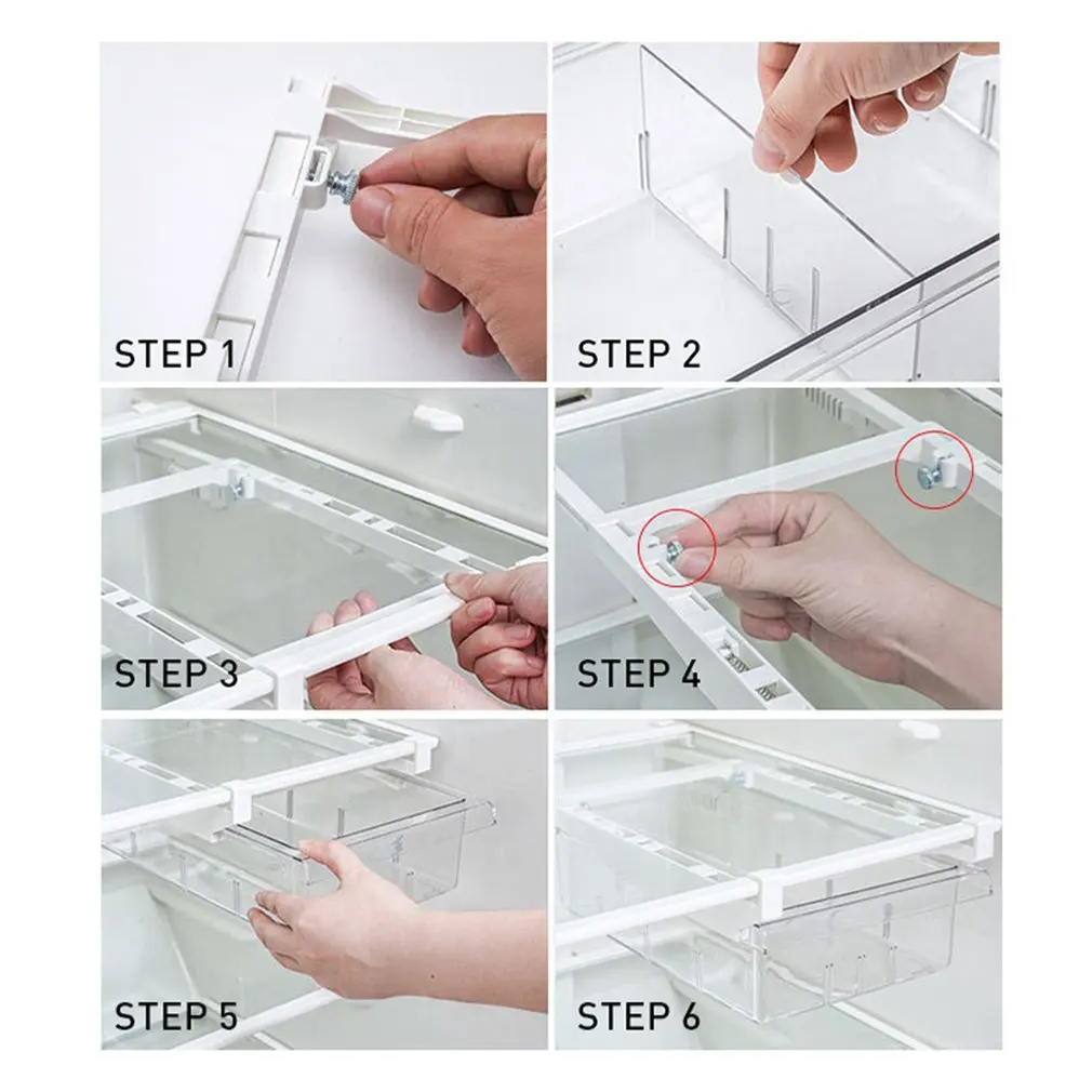 

Refrigerator Storage Box Compartment Refrigerator Drawer Organizer Bin Transparent Fridge Storage 4 Grid/8 Grid