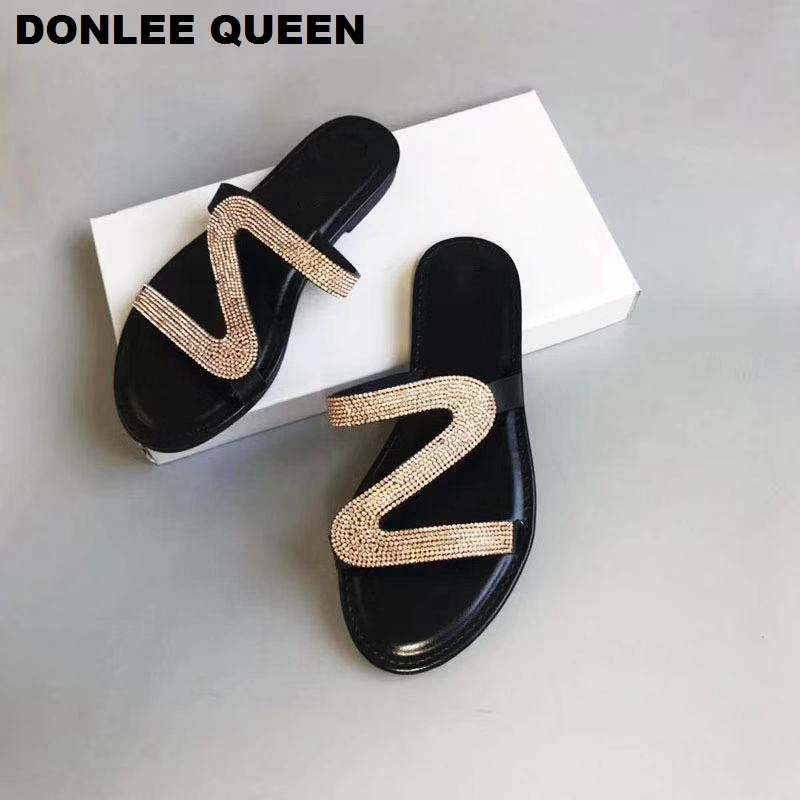 Шлепанцы женские с открытым носком римские пляжные сандалии плоская подошва