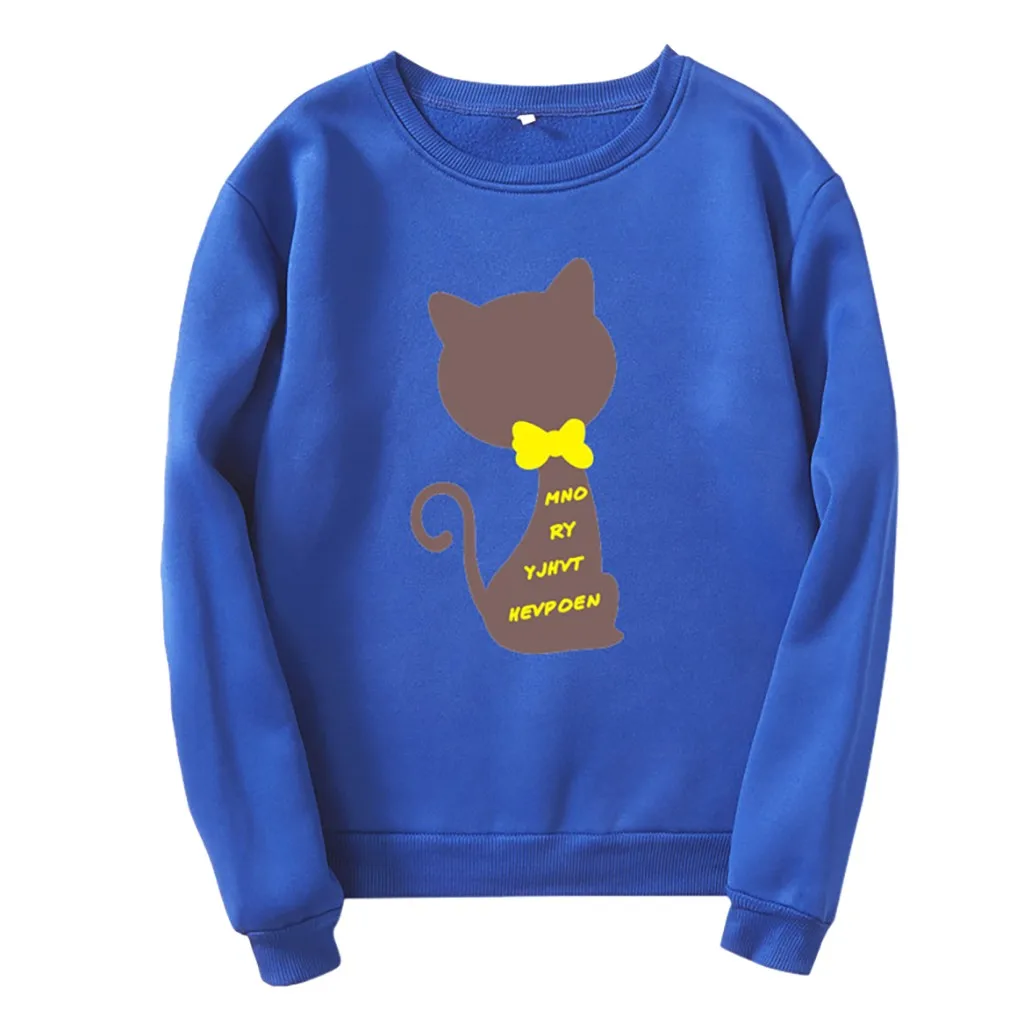 Модная женская Повседневная Толстовка JAYCOSIN с капюшоном и принтом кошки удобная