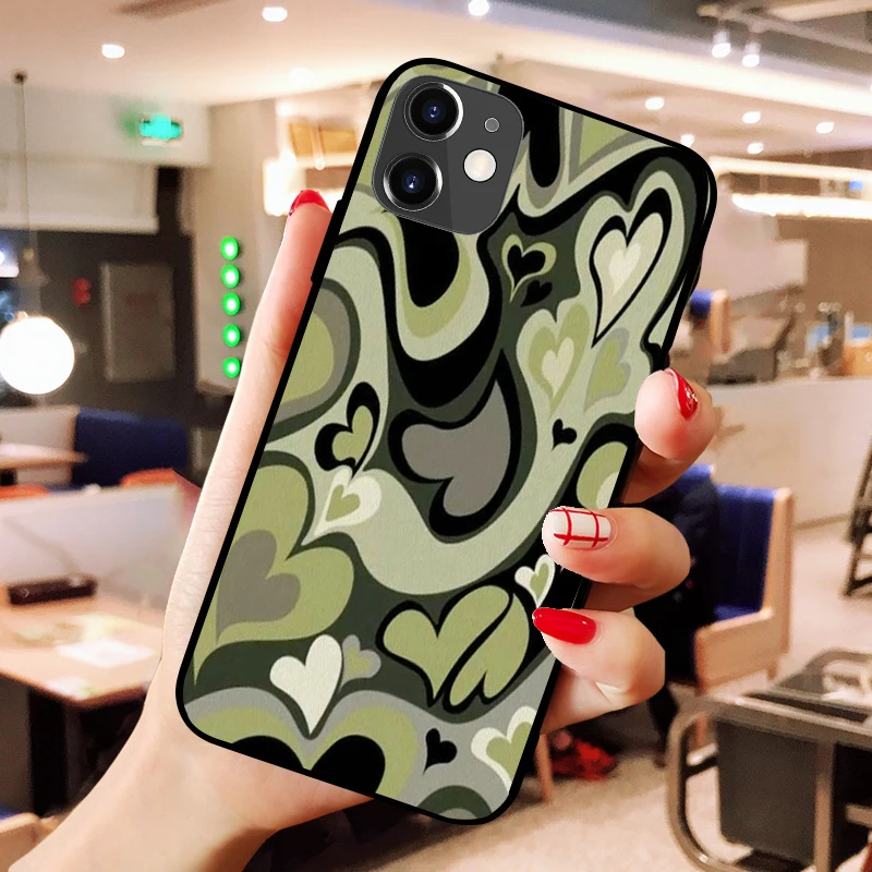 

Luxury brand Heart Swirl Pattern Phone case For iphone 4 4s 5 5S SE 5C 6 6S 7 8 plus X XS XR 11 12 mini Pro Max 2020 black