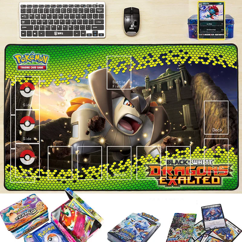 Takara Tomy Playmat Mat Mousepad for Children Palkia Dragon Monster Design Pokemon Trading Card Game Toys Acessories | Игрушки и хобби
