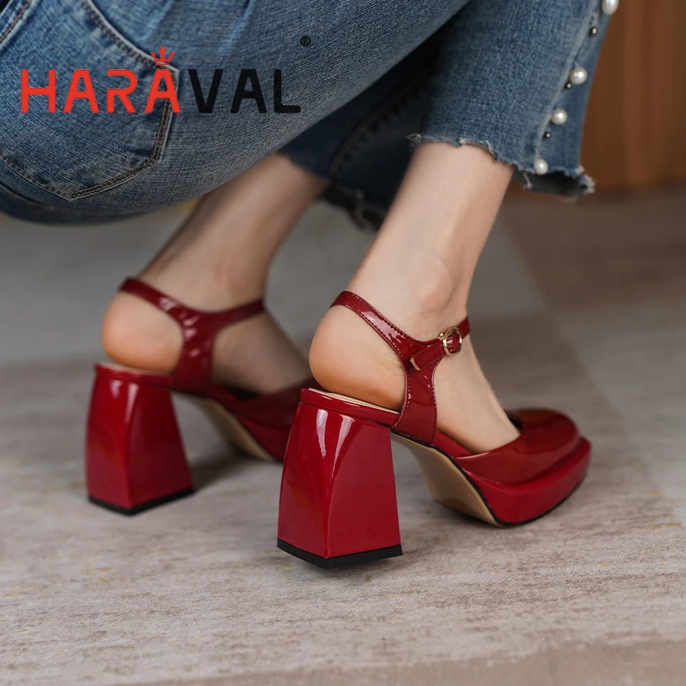 

Туфли-лодочки HARAVLA женские, элегантные водонепроницаемые, на платформе, высокий каблук, квадратный носок, Повседневная Классическая обувь, ...