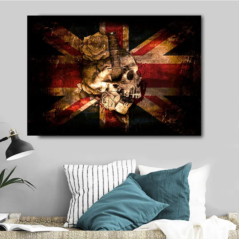 Vintage Flag Canvas Painting Abstract National Posters and Prints Retro Pictures for Living Room decor Study Decor Art | Дом и сад