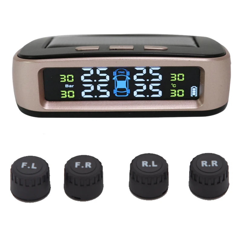 Солнечный TPMS датчик давления в шинах Автомобильный режиме реального времени