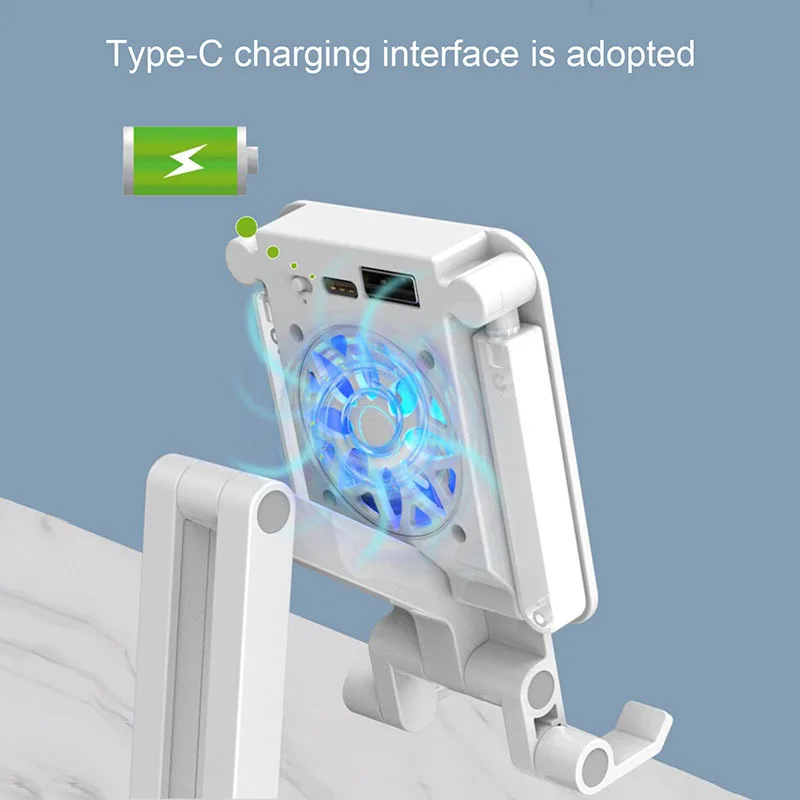 seenda adjustable phone holder with light phone stand with cooling fan multi function fill lamp support for 11inch phone tablet free global shipping