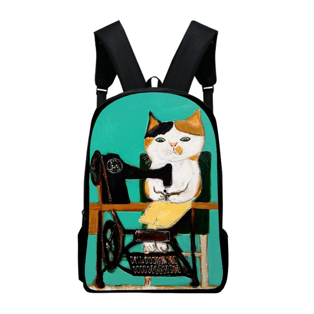 3D рюкзаки с принтом котенка из мультфильма милый рюкзак кота школьные сумки для